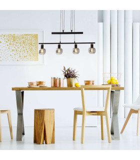 Fumoso Bar Pendant Ceiling Light Black 4xE14-2