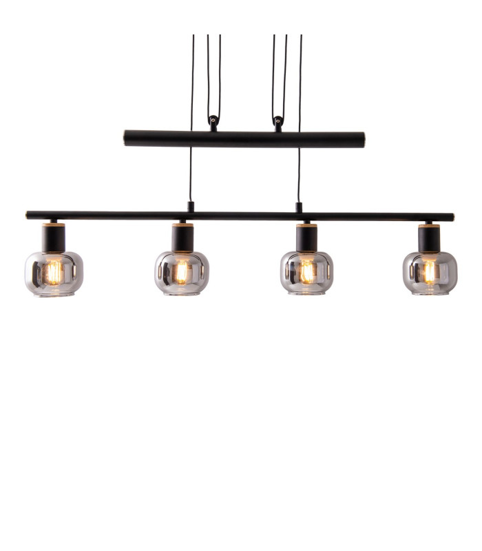 Fumoso Bar Pendant Ceiling Light Black 4xE14-8