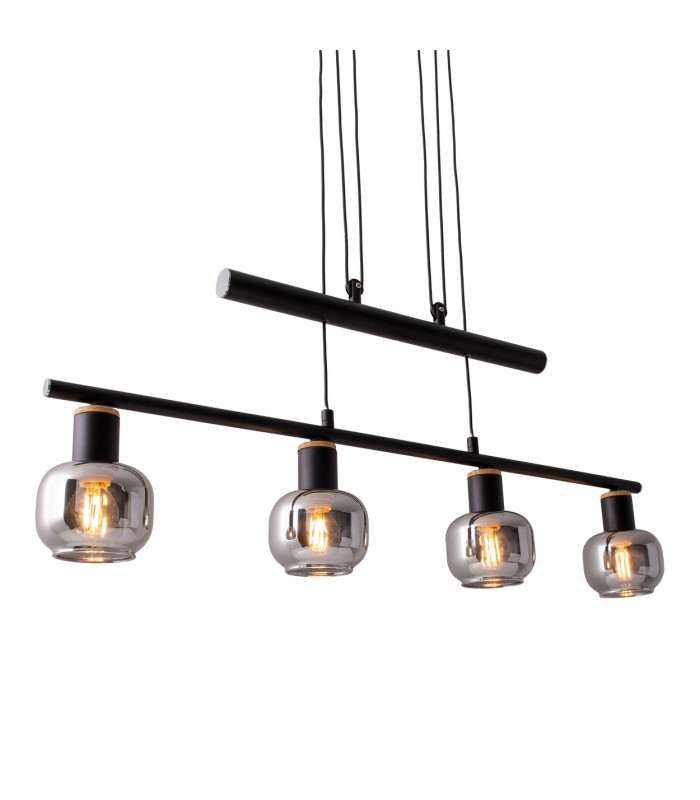 Fumoso Bar Pendant Ceiling Light Black 4xE14-11