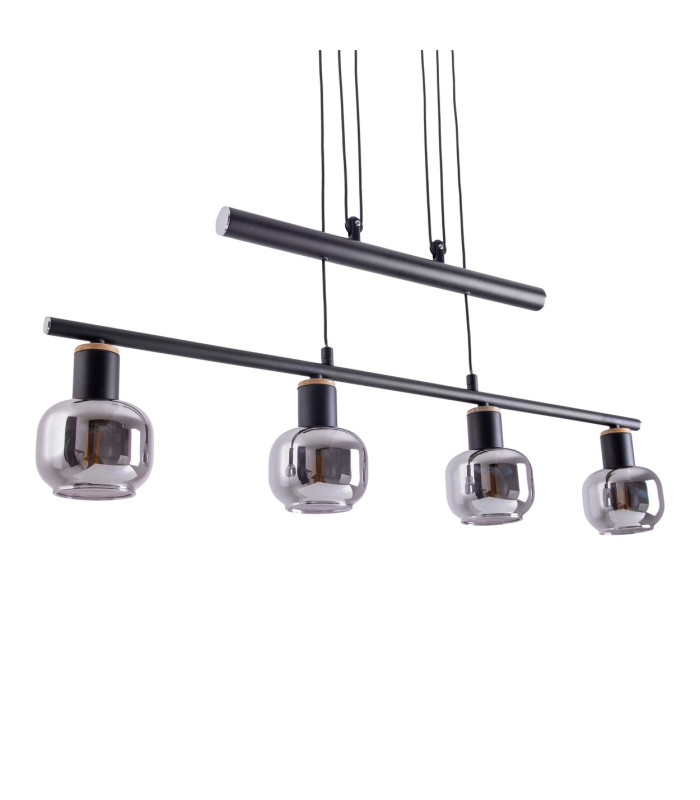 Fumoso Bar Pendant Ceiling Light Black 4xE14-12