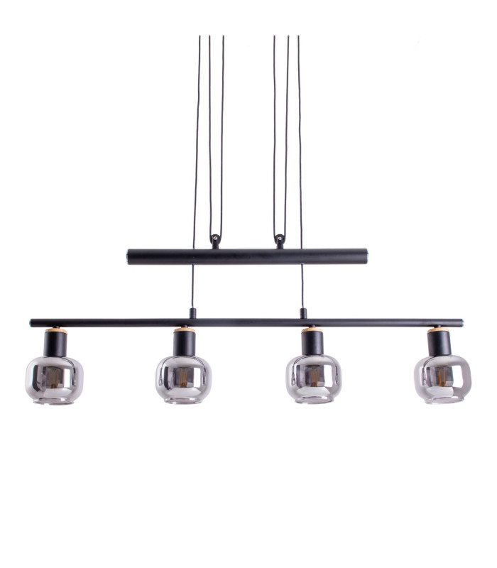 Fumoso Bar Pendant Ceiling Light Black 4xE14-13