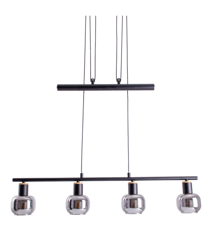 Fumoso Bar Pendant Ceiling Light Black 4xE14-14