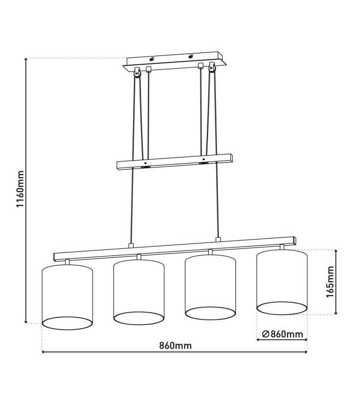 Tilde Bar Pendant Ceiling Light Brass Mat-3