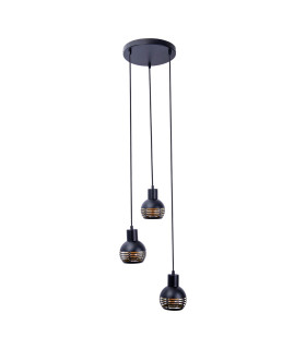 Casco Cluster Pendant Ceiling Light Black 3xE27-1