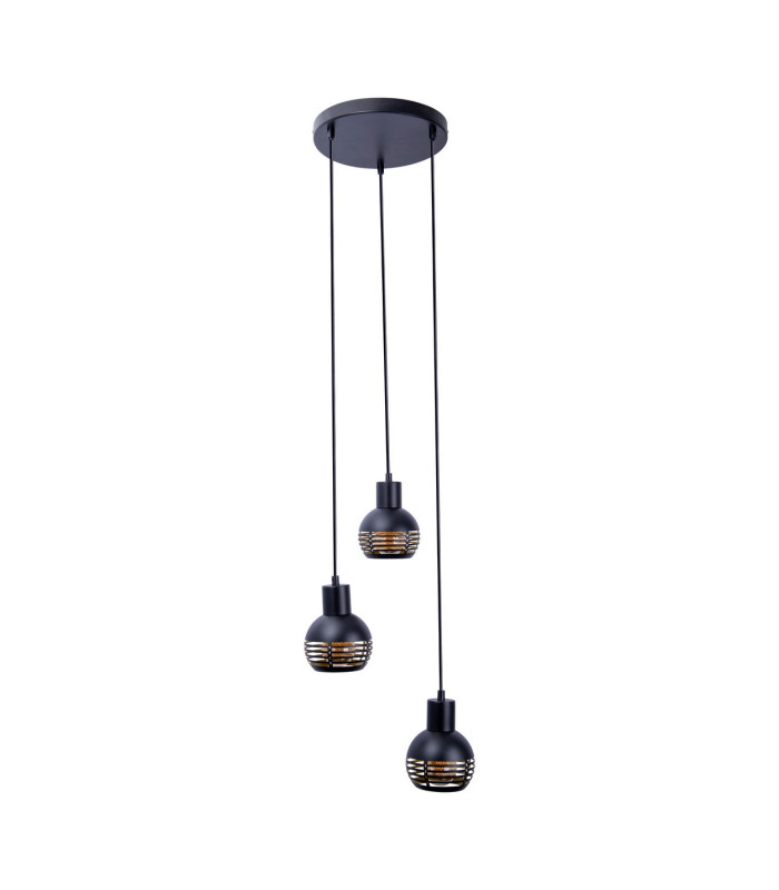 Casco Cluster Pendant Ceiling Light Black 3xE27-1