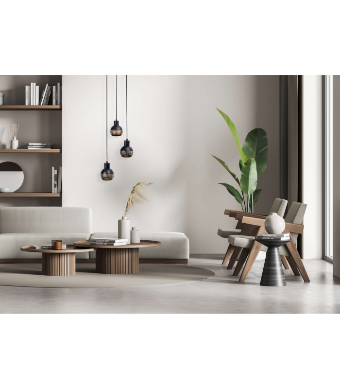 Casco Cluster Pendant Ceiling Light Black 3xE27-2