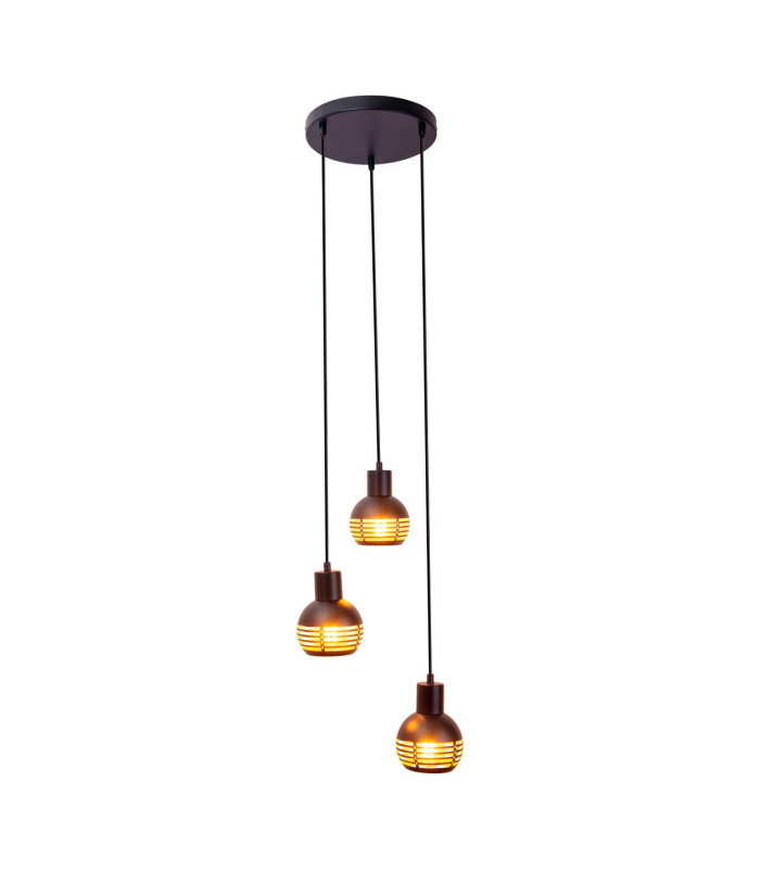 Casco Cluster Pendant Ceiling Light Black 3xE27-4