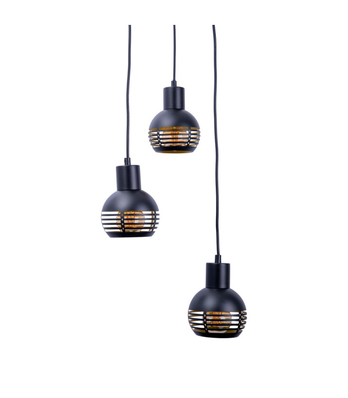 Casco Cluster Pendant Ceiling Light Black 3xE27-5