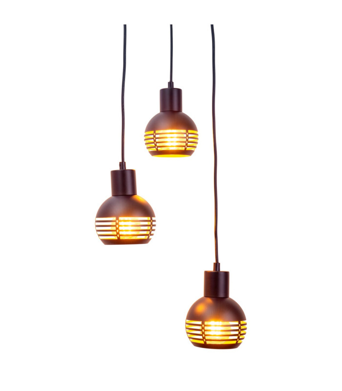 Casco Cluster Pendant Ceiling Light Black 3xE27-6