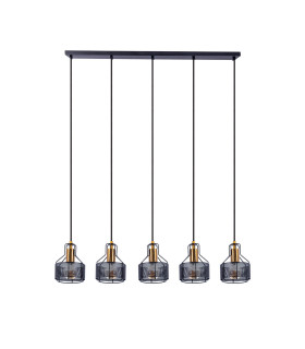 Foro Bar Pendant Ceiling Light Black 5xE27-1