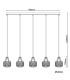 Foro Bar Pendant Ceiling Light Black 5xE27-4