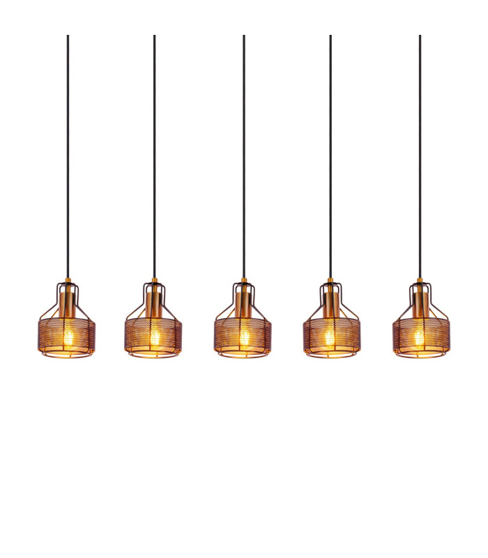 Foro Bar Pendant Ceiling Light Black 5xE27-5