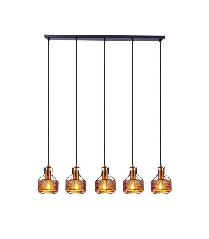 Foro Bar Pendant Ceiling Light Black 5xE27-6