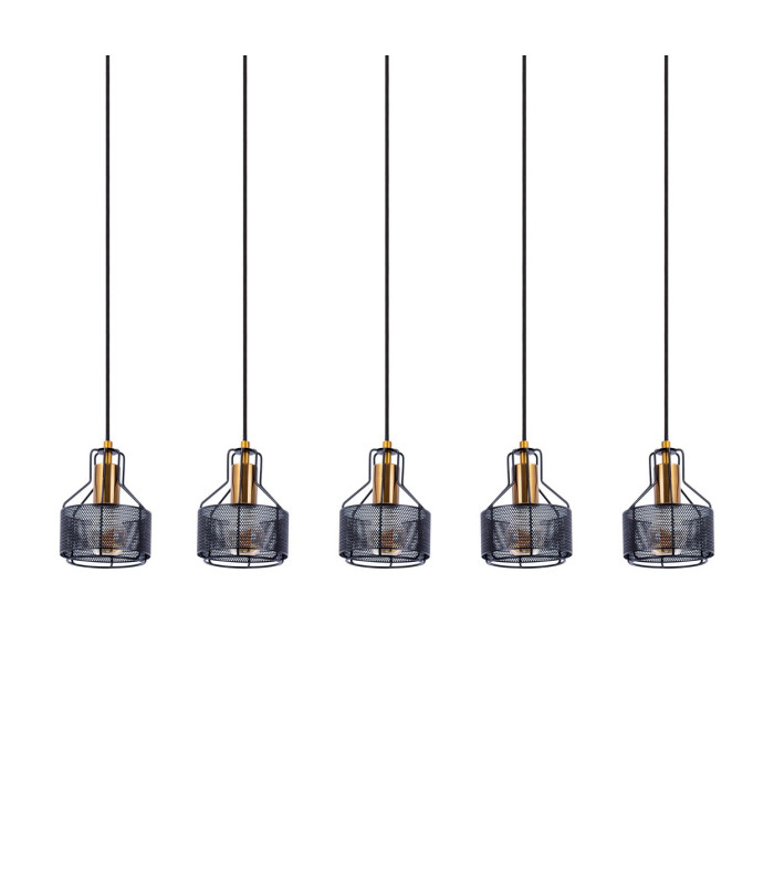 Foro Bar Pendant Ceiling Light Black 5xE27-7
