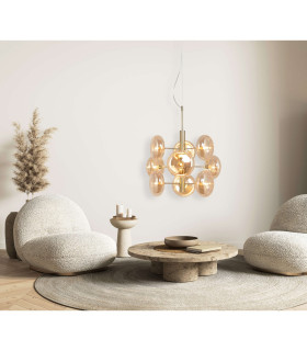 Orion Multi Arm Pendant Ceiling Light Gold 9xG9-2