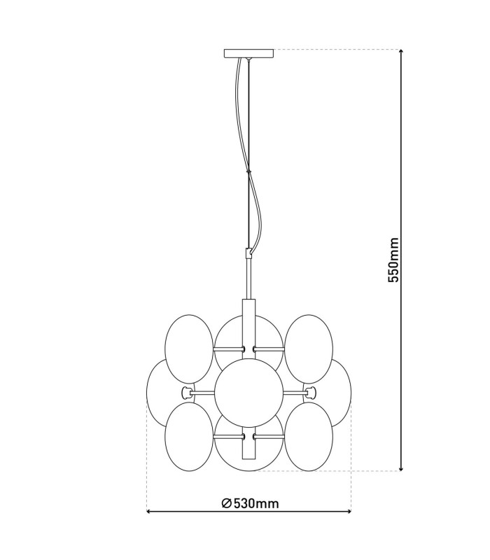 Orion Multi Arm Pendant Ceiling Light Gold 9xG9-3