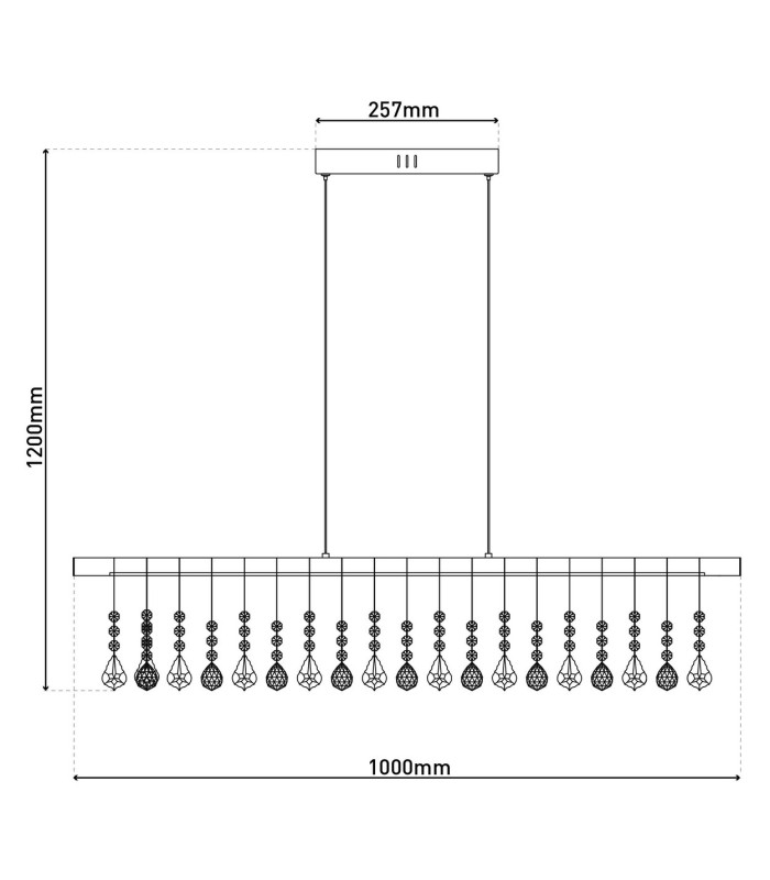 Nobilis Dimmable LED Bar Pendant Ceiling Light Steel-Blank 2831K-3