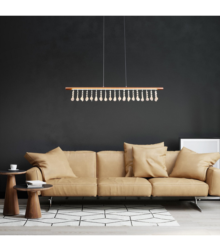 Nobilis Dimmable LED Bar Pendant Ceiling Light Gold 2831K-2