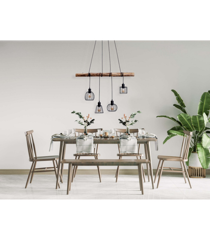 Brass Dimmable LED Bar Pendant Ceiling Light Black 2900K-3