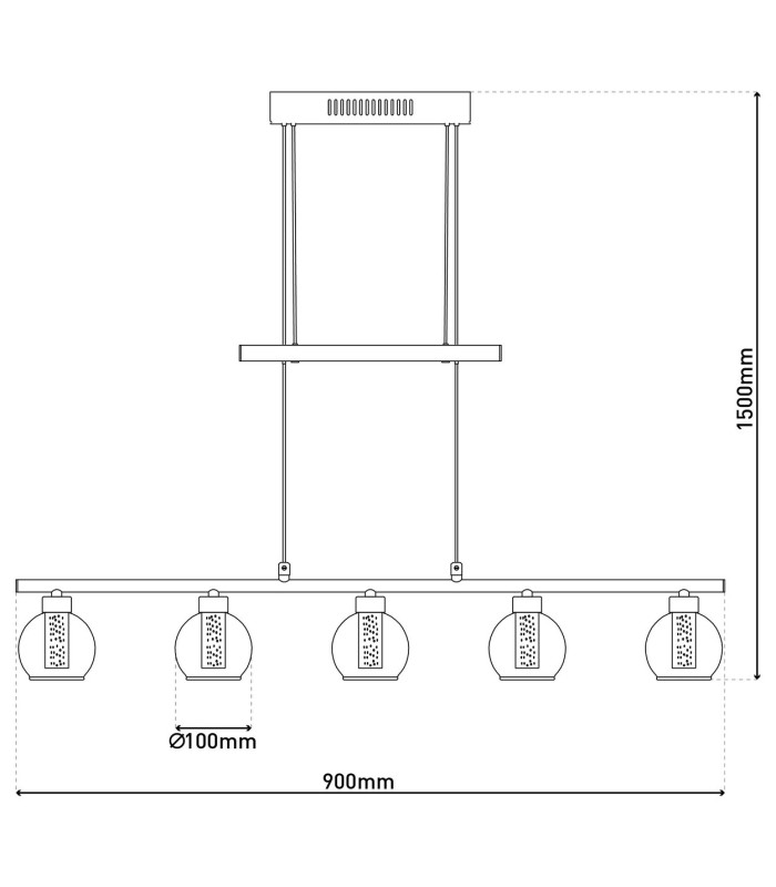 Brass Dimmable LED Bar Pendant Ceiling Light Black 2900K-4