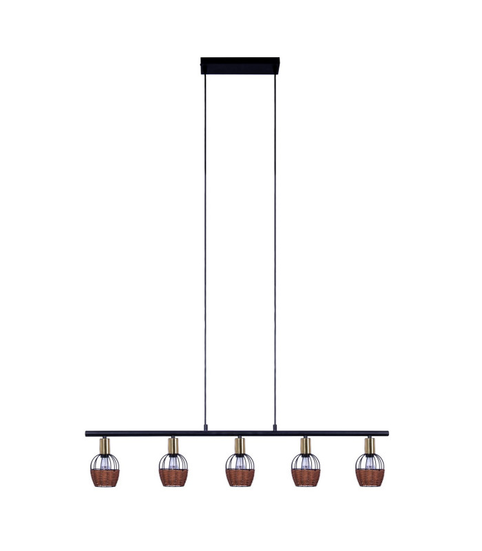 Corbis Bar Pendant Ceiling Light Black 5xE14-6
