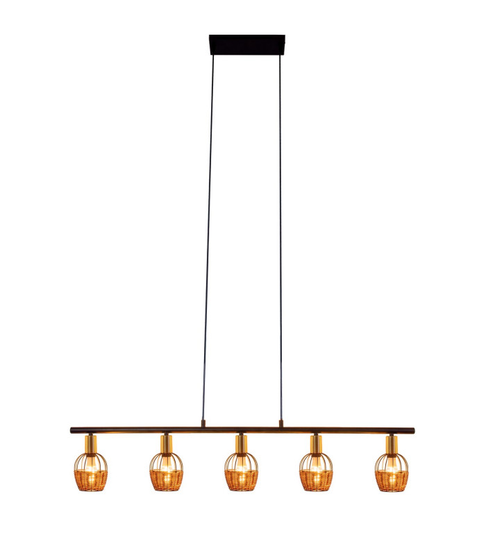Corbis Bar Pendant Ceiling Light Black 5xE14-9