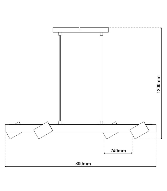 Frida Bar Pendant Ceiling Light Black 4xGU10-3