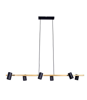 Frida Bar Pendant Ceiling Light Black 6xGU10-1