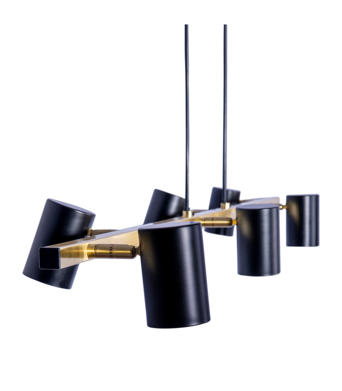 Frida Bar Pendant Ceiling Light Black 6xGU10-9