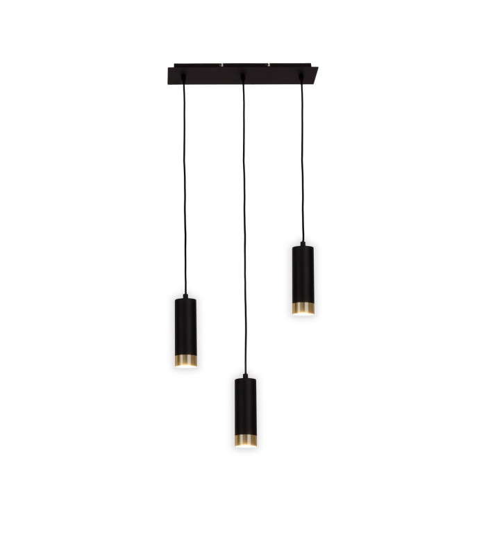 Fridu Bar Pendant Ceiling Light Black 3xGU10-7