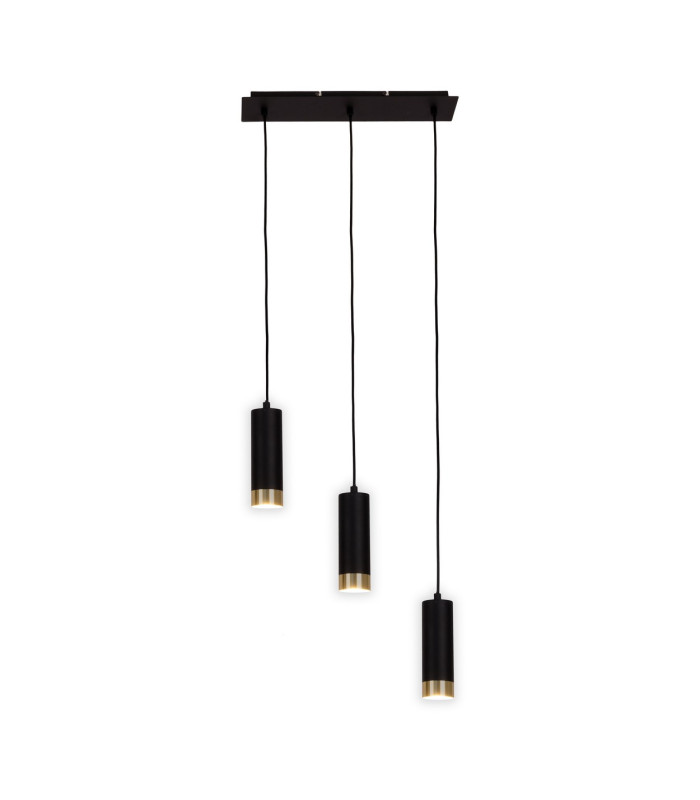 Fridu Bar Pendant Ceiling Light Black 3xGU10-9