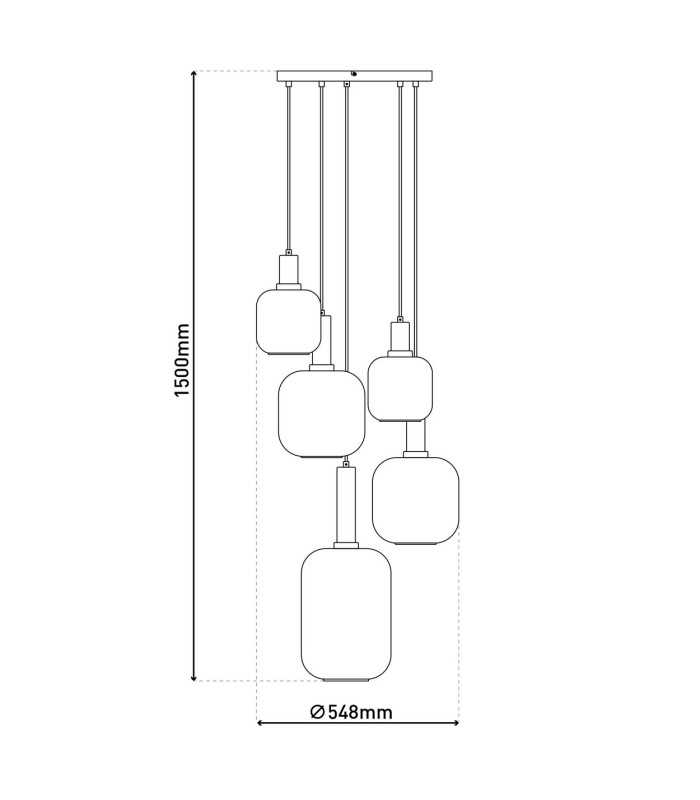 Fumo Cluster Pendant Ceiling Light Black 5xE27-4