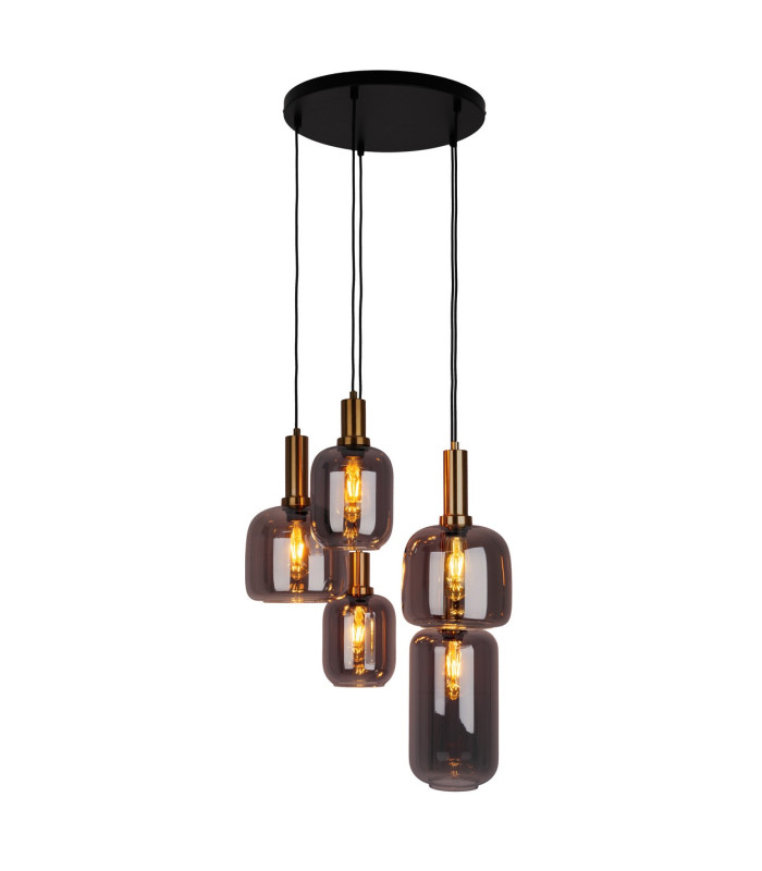 Fumo Cluster Pendant Ceiling Light Black 5xE27-5
