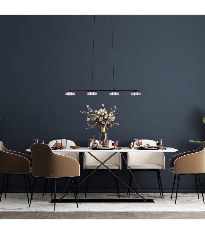 Cimo Dimmable LED Bar Pendant Ceiling Light Black 3000K-3
