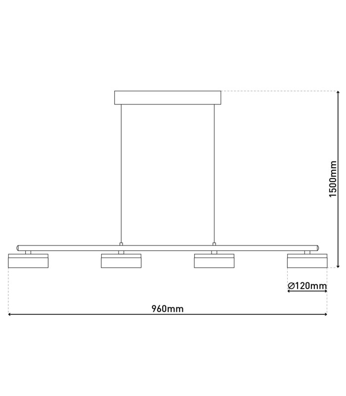 Cimo Dimmable LED Bar Pendant Ceiling Light Black 3000K-4