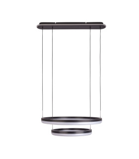 Circulo Dimmable LED Twin Ring Pendant Ceiling Light Black 2900-6000K Remote Control-1