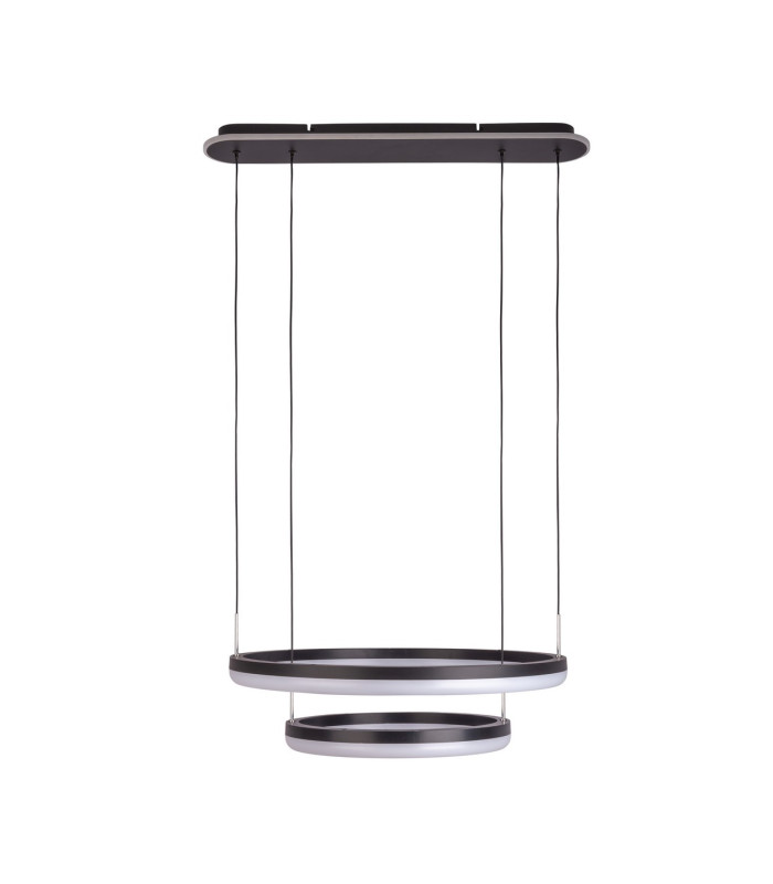 Circulo Dimmable LED Twin Ring Pendant Ceiling Light Black 2900-6000K Remote Control-1