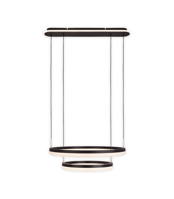 Circulo Dimmable LED Twin Ring Pendant Ceiling Light Black 2900-6000K Remote Control-5