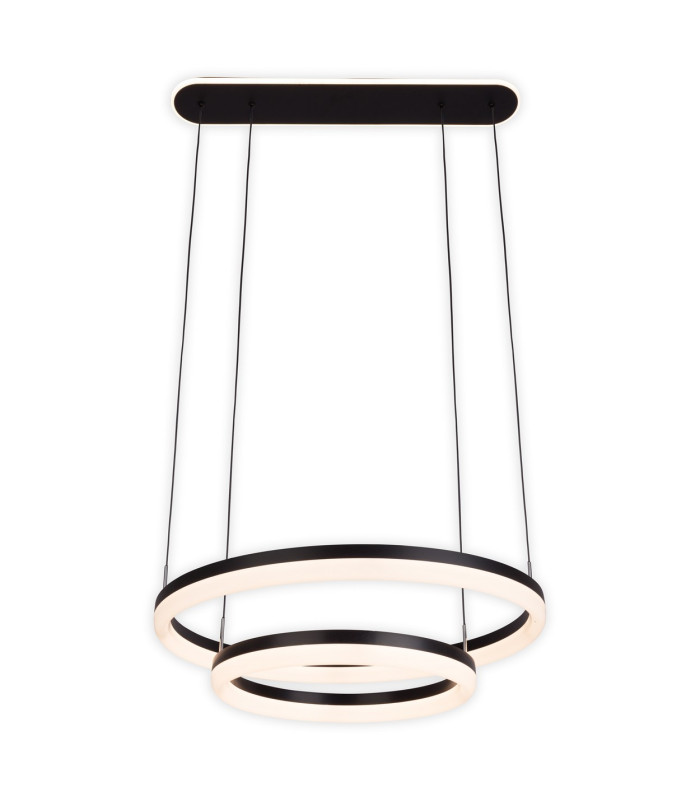 Circulo Dimmable LED Twin Ring Pendant Ceiling Light Black 2900-6000K Remote Control-7