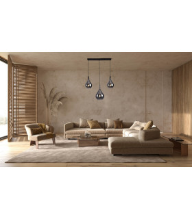 Gota Bar Pendant Ceiling Light Black 3xE27-2
