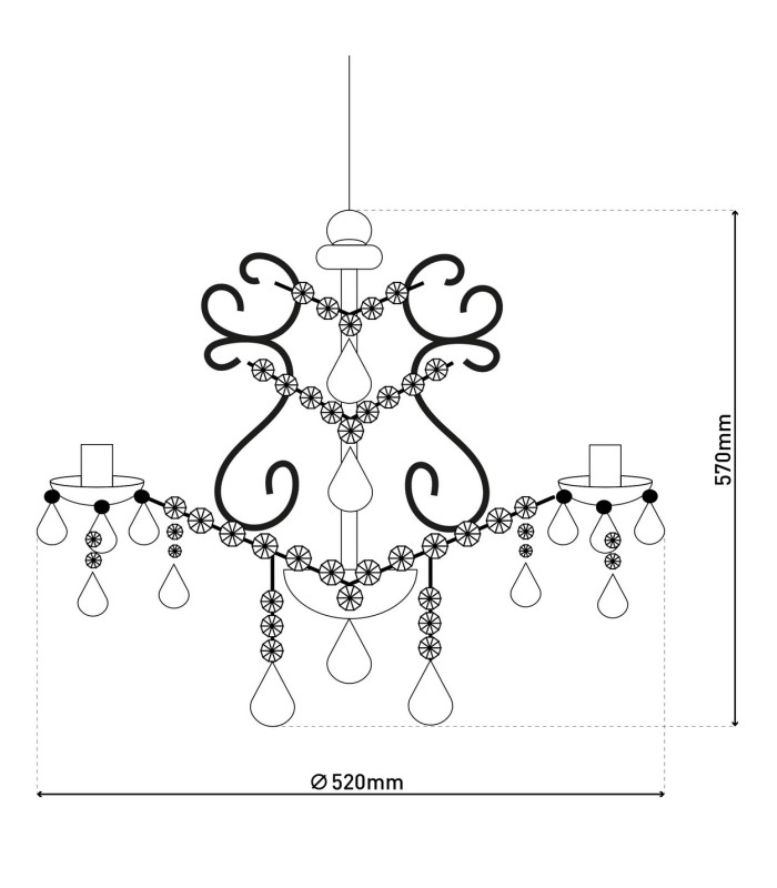 Cecilia Multi Arm Chandelier White 5xE14-4