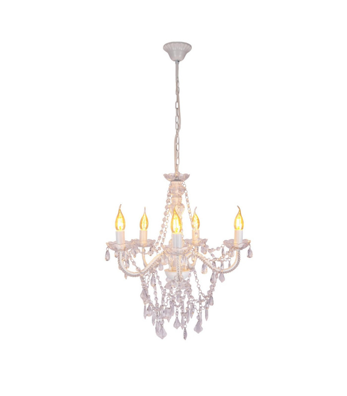 Cecilia Multi Arm Chandelier White 5xE14-5