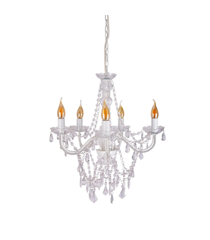 Cecilia Multi Arm Chandelier White 5xE14-6