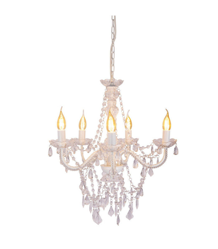 Cecilia Multi Arm Chandelier White 5xE14-7
