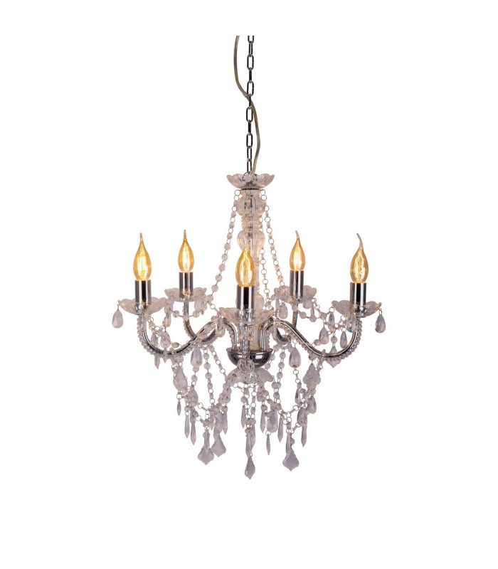 Cecilia Multi Arm Chandelier Chrome 5xE14-4