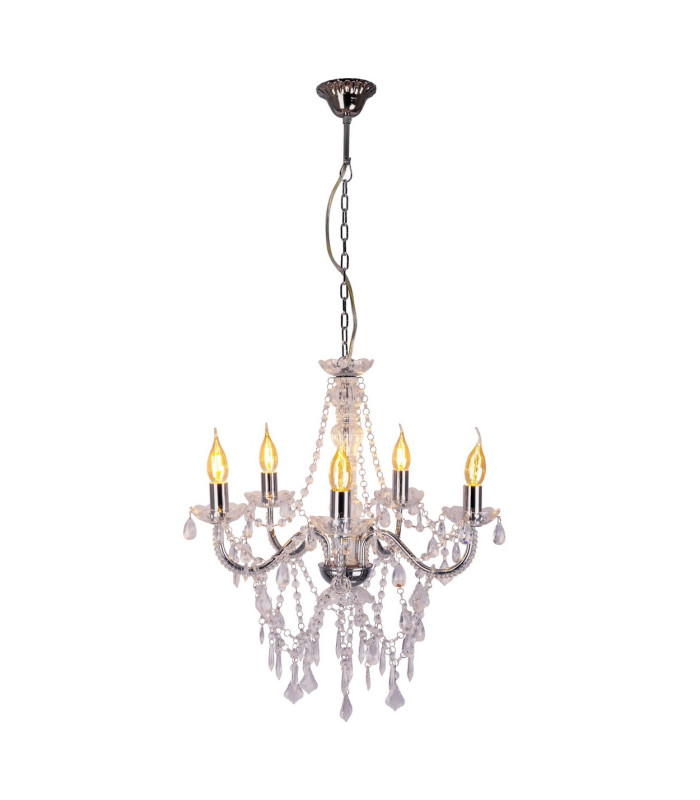Cecilia Multi Arm Chandelier Chrome 5xE14-6