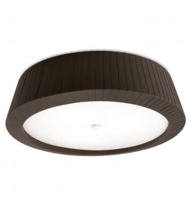 3 Light Large Flush Ceiling Light Brown, E27 - 1