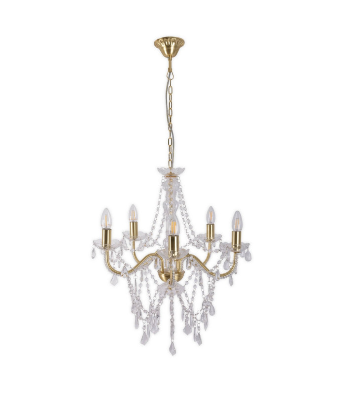 Cecilia Multi Arm Chandelier Gold 5xE14-4