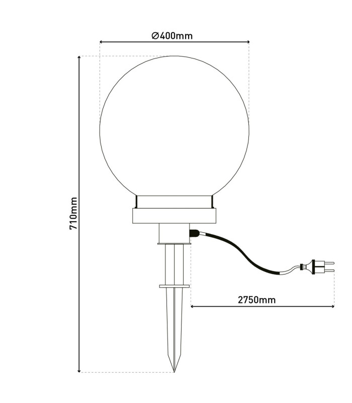 Ball II 40cm Outdoor Spike White 1xE27 IP65-5