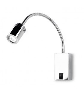 LED 1 Light Indoor Adjustable Wall Reading Light Chrome - 1